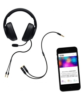 Cable Adaptador Audio 3,5M - 2x3,5H 25 cm. 4P NANOCABLE - 4