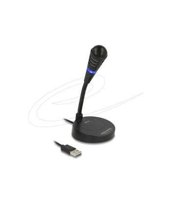 Micrófono DELOCK USB con base y botón táctil - 1