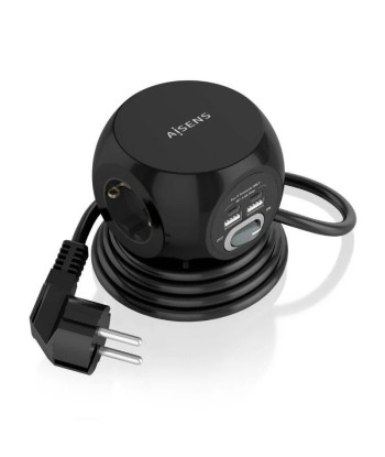 Regleta con Interruptor  3 Tomas de Corriente AISENS ASPS-2A2C05-BK 2 USB Tipo-C/ 2 USB - 1