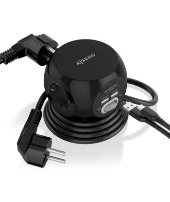Regleta con Interruptor  3 Tomas de Corriente AISENS ASPS-2A2C05-BK 2 USB Tipo-C/ 2 USB - 2