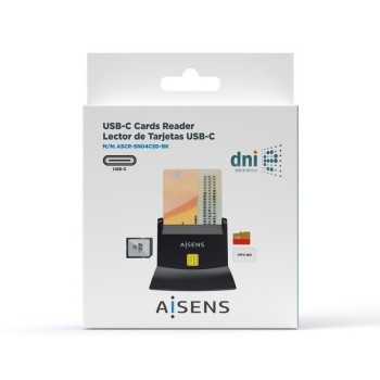 Lector de DNI y Tarjetas Aisens ASCR-SN04CSD USB Tipo-C