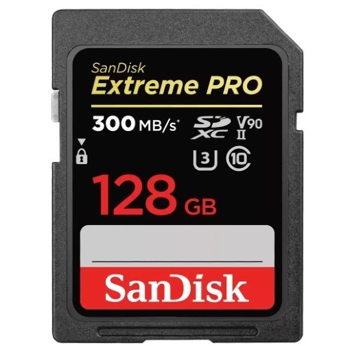 Tarjeta Sandisk 128GB SD Extreme Pro 300 Mb/s