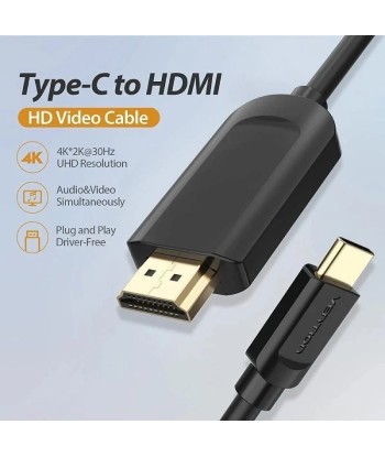 Conversor HDMI 1.4 4K USB Tipo-C M - HDMI M Vention - 3