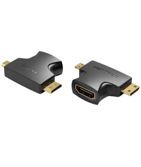 Adaptador HDMI 2 en 1 Vention HDMI H a Micro HDMI M - Mini HDMI M
